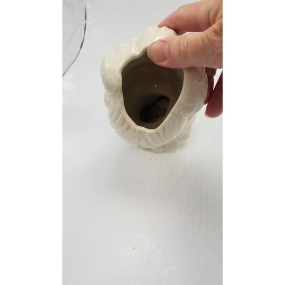 Vintage Head Vase Lady Planter, Glamor Girl Design No 2, White Pink BLue, 1950's - Picture 7 of 9